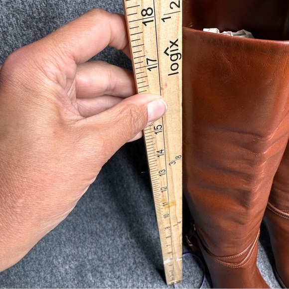 Ralph Lauren Purple Label Heeled Leather Platform Riding Boots Brown 36/ 6 - Picture 6 of 11